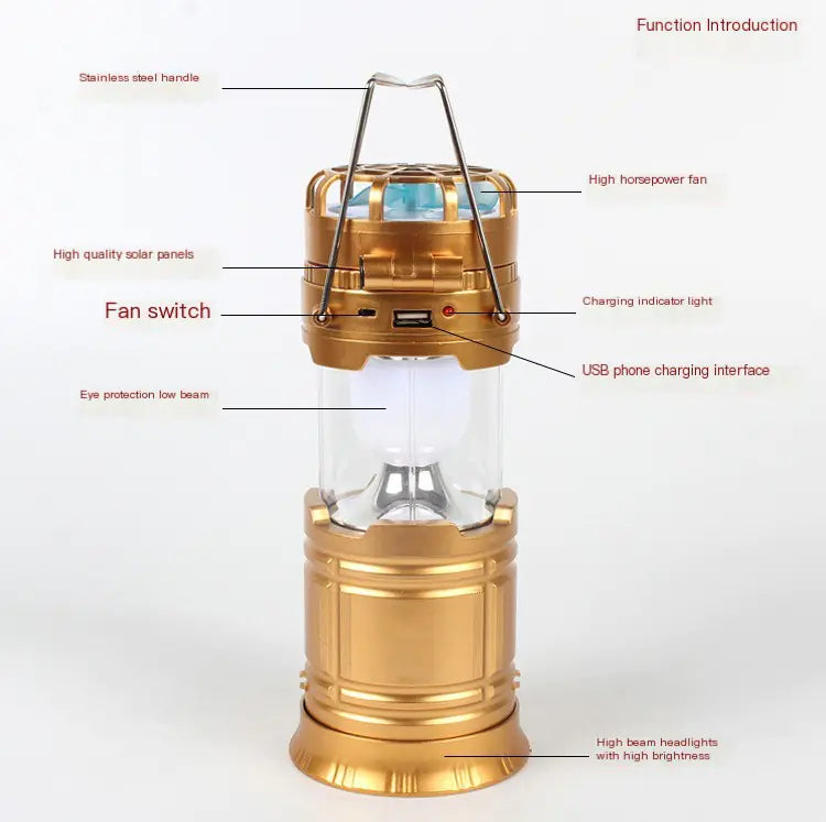 Solar Breeze Lantern Fan