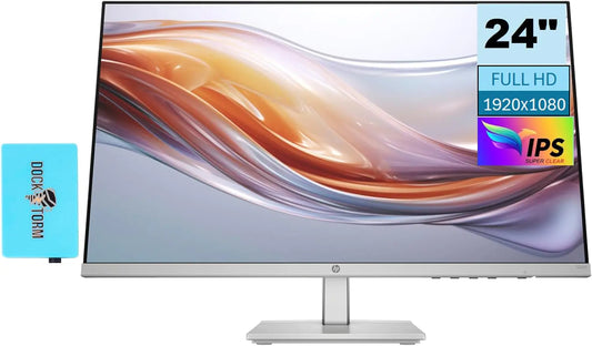 HP Series 5 524sh 24" FHD IPS Monitor + Docztorm USB Expander - 2024 Model